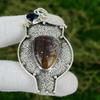 Natural Picture Jasper Tanzanite Quartz Anniversary Pendant Jewelry 925 Silver