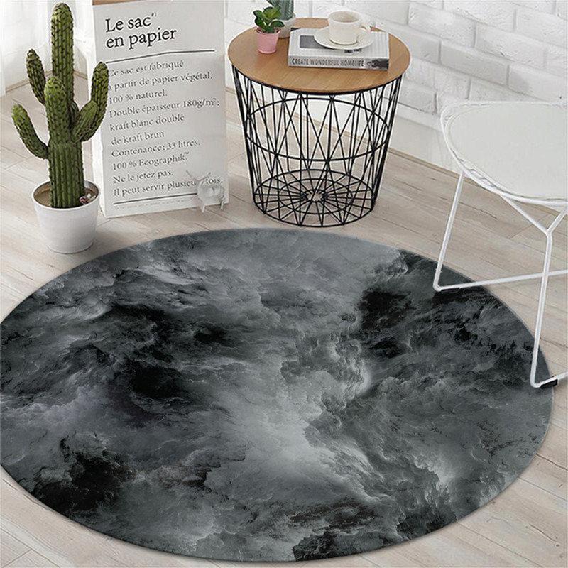 Ковер для журнального столика для детской комнаты, подушка для стула в гостиной, нескользящая абстрактная красочная подушка с облаком, круглый ковер