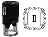 Printtoo Square Swirl Border D Alphabet Monogram Initial R-40 Self Inking Rubber Stamp Office