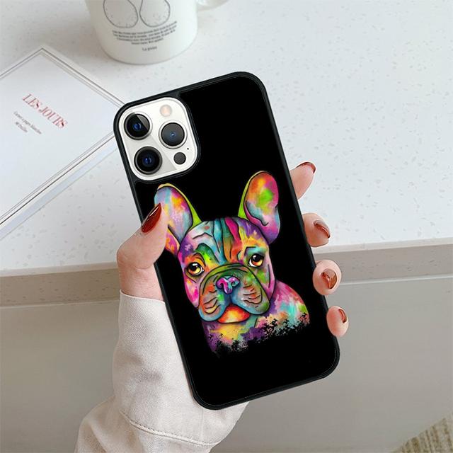Чехол для телефона с милым мультяшным французским бульдогом Для iPhone 17 Air 14 15 16 13 12 Чехол Для Apple Pro Max Plus Coque