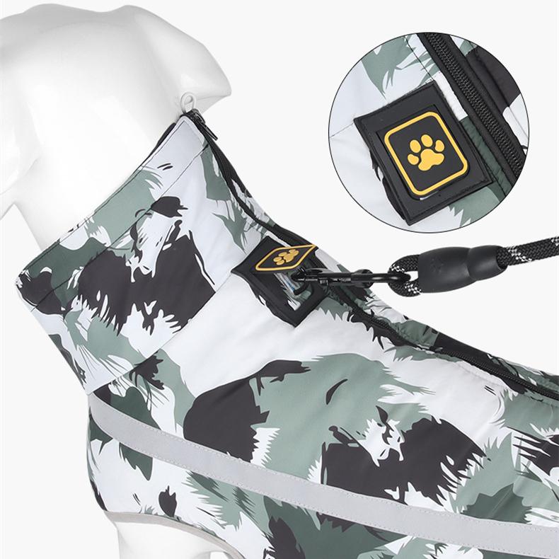 Синяя зимняя стеганая непромокаемая куртка для собак с рисунком каракулей, сохраняющая тепло, ночное отражение, хлопковое пальто для домашних животных, одежда для домашних животных