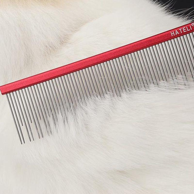22cm Metal Pet Comb Cat Dog Hair Grooming Stainless Steel Comb Removes Loose Hair Tangles Professional Dog Grooming Supplies