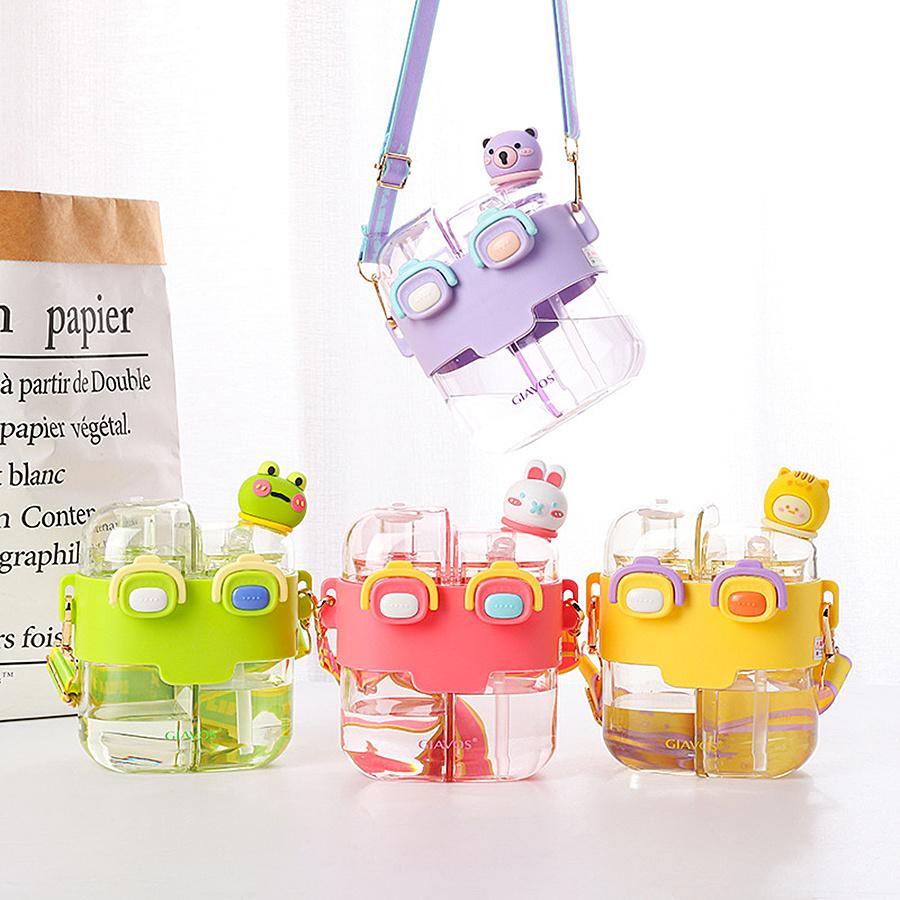 1 шт. 17,92/26,37 унц. Портативная герметичная бутылка для воды с двумя отсеками, соломинкой и ремешком для школы, спорта и путешествий - Оставайтесь гидратированными в дороге!