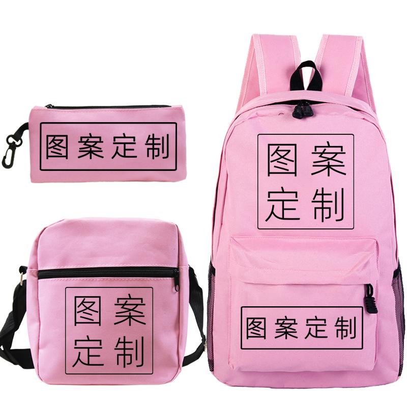 Student Schoolbag Making Oxford Cloth Backpack Shoulder Bag Pencil Bag Combination Three-Piece Set