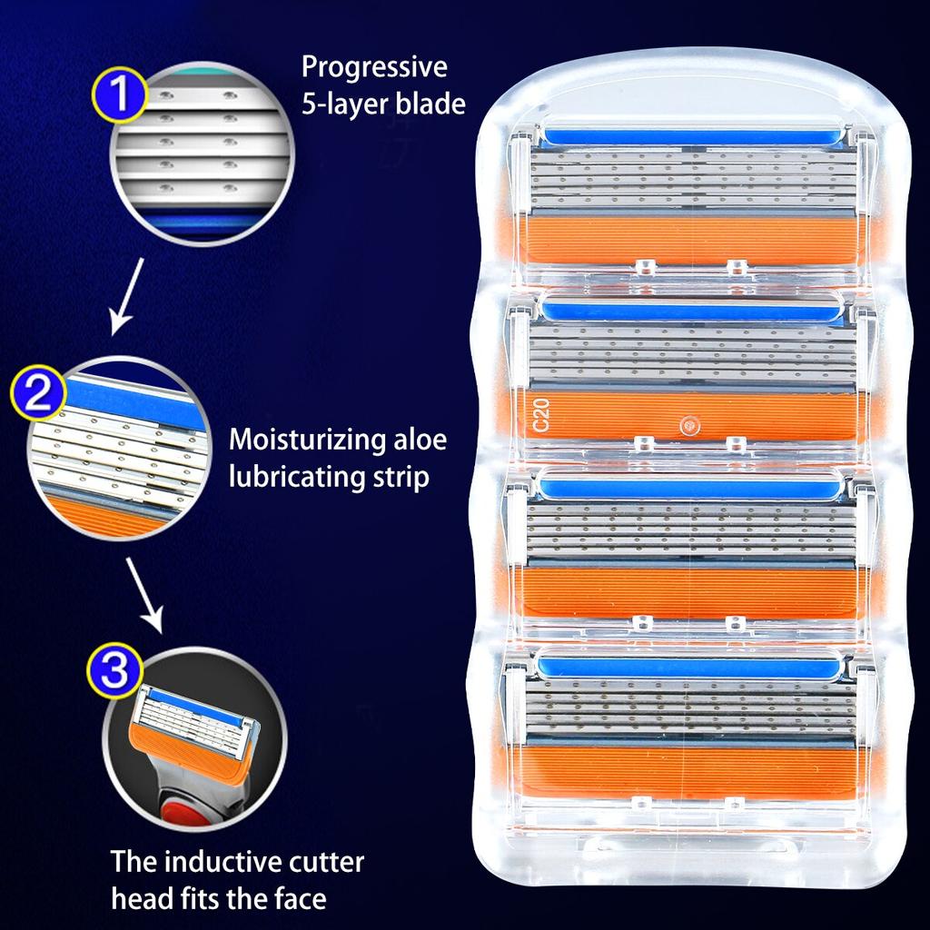 8 шт. 5-слойные сменные лезвия для бритвы Proglide Power из нержавеющей стали