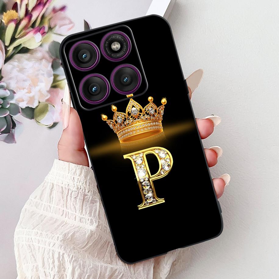 Чехол для Motorola Edge 60 Pro 2025 Роскошные Буквы Короны Мягкий Силикон Черная Крышка Телефона Для Moto Edge 60 Fusion 60s Edge60 Funda