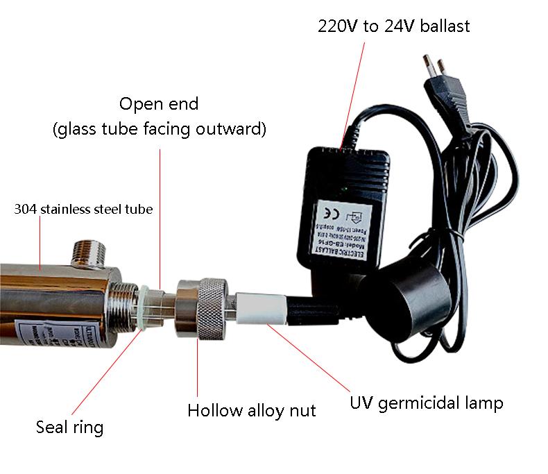 УФ-стерилизатор воды из нержавеющей стали, Ультрафиолетовая трубка-лампа, Фильтр-очиститель для прямого питья, Аквариум, Аквариумный резервуар