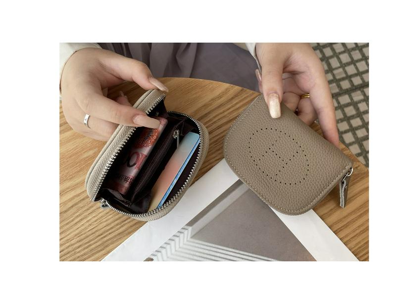Женский кошелек для карт и монет из натуральной кожи - 2025 Новый держатель для ключей, помады, ID из коровьей кожи