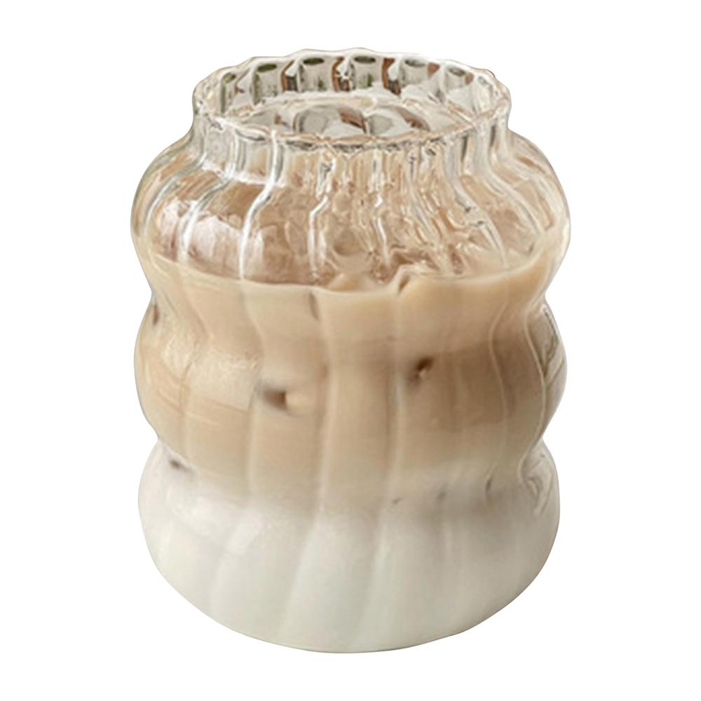 Ripple Drinking Glasses Americano Latte Coffee Cup Milk Juice Cup Stripe Irregular Glass Mug Whiskey Water Cup