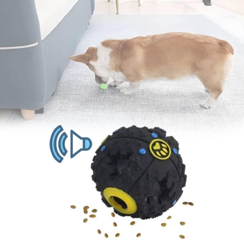 Захватывающий черный пищащий мячик-лакомство для собак. Идеален для жевания и здоровья зубов.