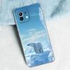 Чехол для телефона для Xiaomi Mi 15 14 13 12 11 Lite 15T 13T 12T Pro Poco X7 X6 X5 Pro 5G X3 NFC F7 F6 F5 Прозрачная крышка белый медведь