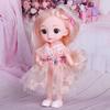 16CM Mini Movable 21Jointed Doll Girls Toy 3D Big Eyes BJD Princess Full Outfits Dresses Collection Childrens Doll Gift