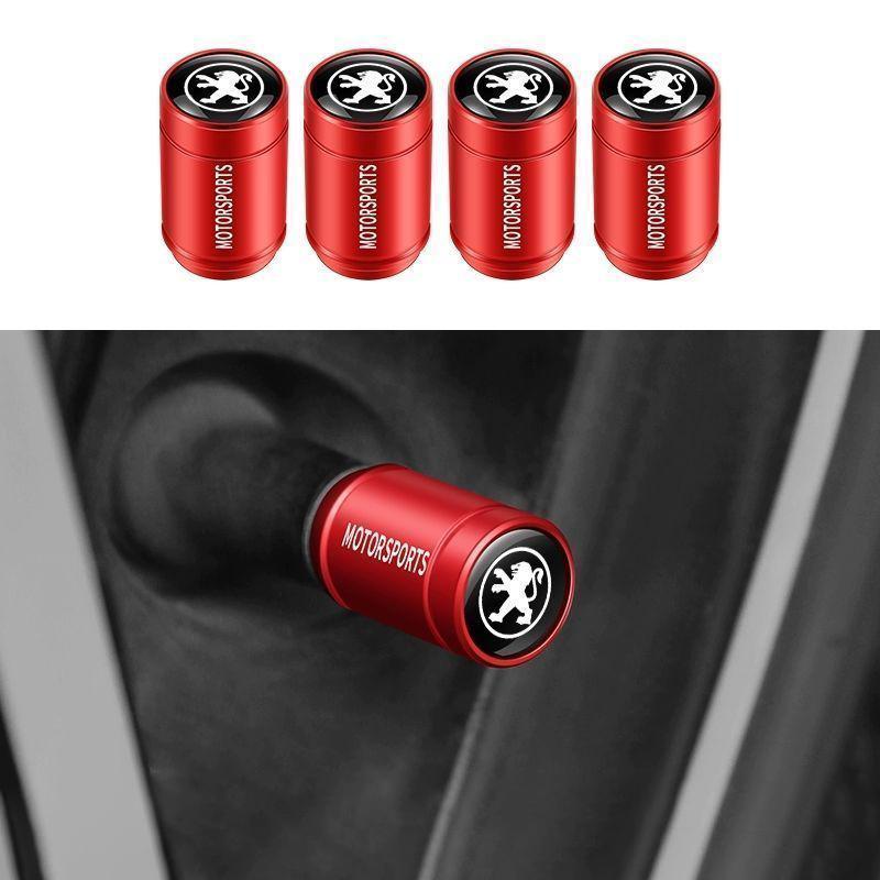 2026 Hot Car Sticker 4Pcs Car Tire Valve Caps Metal Tyre Air Stems Cover for Peugeot 206 307 308 3008 207 208 407 408 508 2008 5