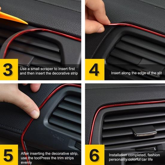 5 м декоративные полоски для салона автомобиля, гальванические полоски для отделки автомобиля, комплект DIY украшения, гибкие полоски, формовочные полоски для автостайлинга