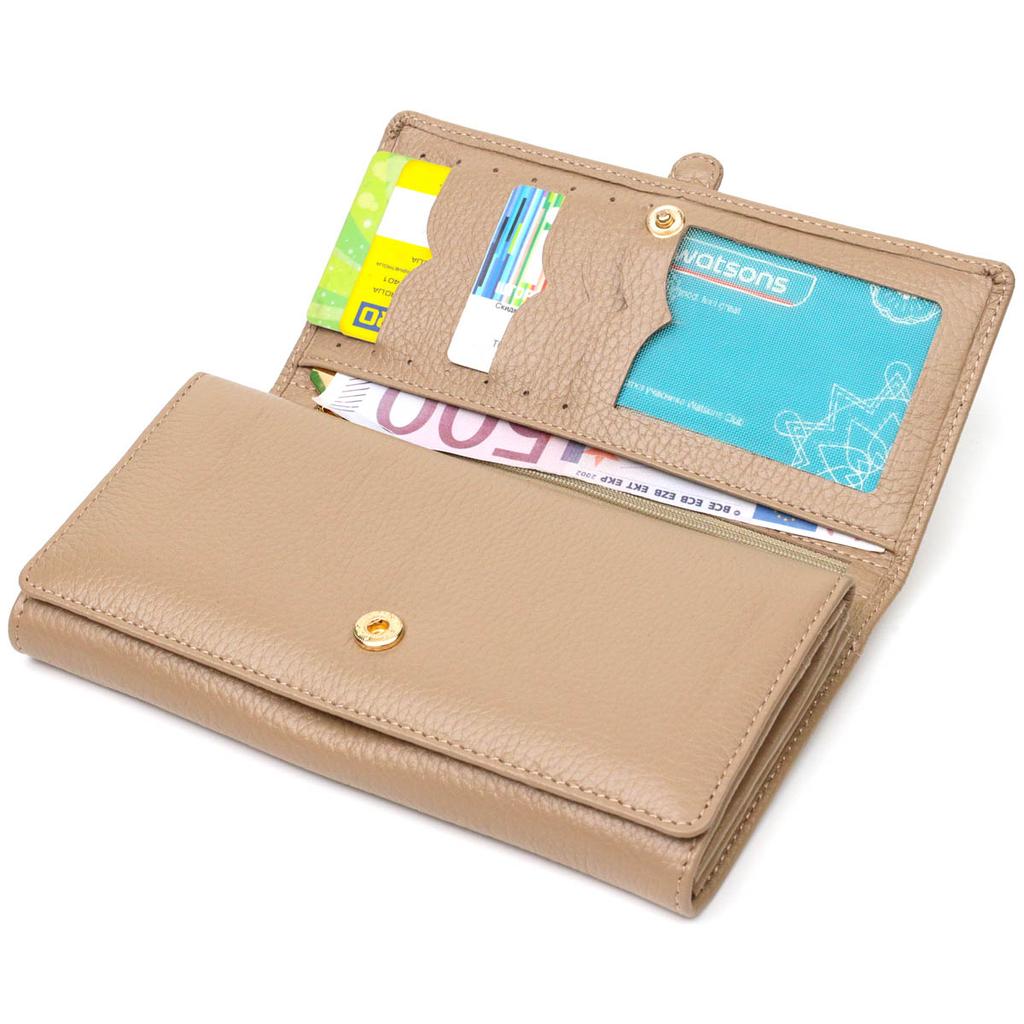 Практичный женский кошелек с большим количеством отделений из натуральной кожи Tony Bellucci Wallet 21959 Бежевый