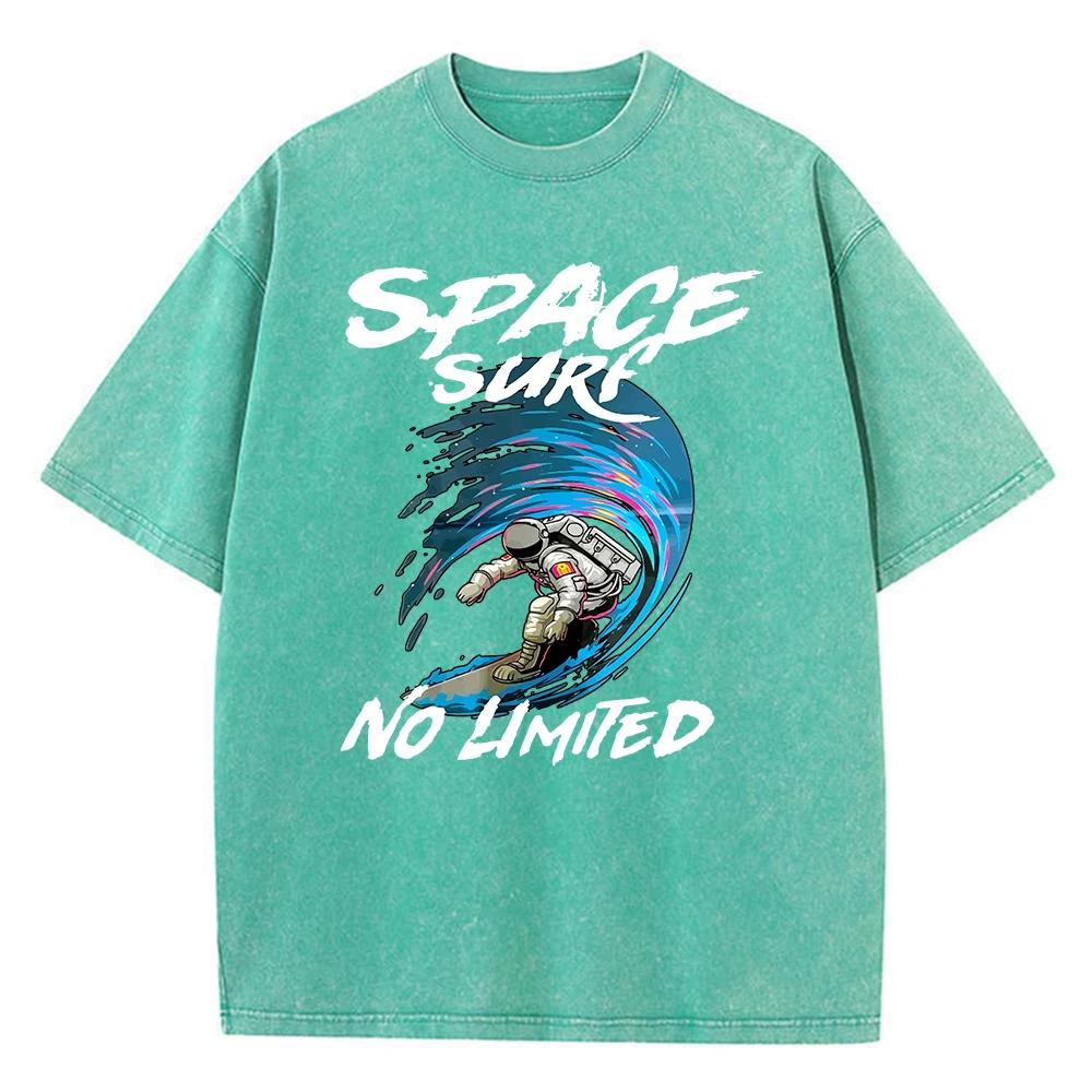 Футболка Space Surf No Limited Printing для мужчин Футболка Cartoon Street Популярные спортивные футболки Hip Hop Свободный крой Короткие рукава