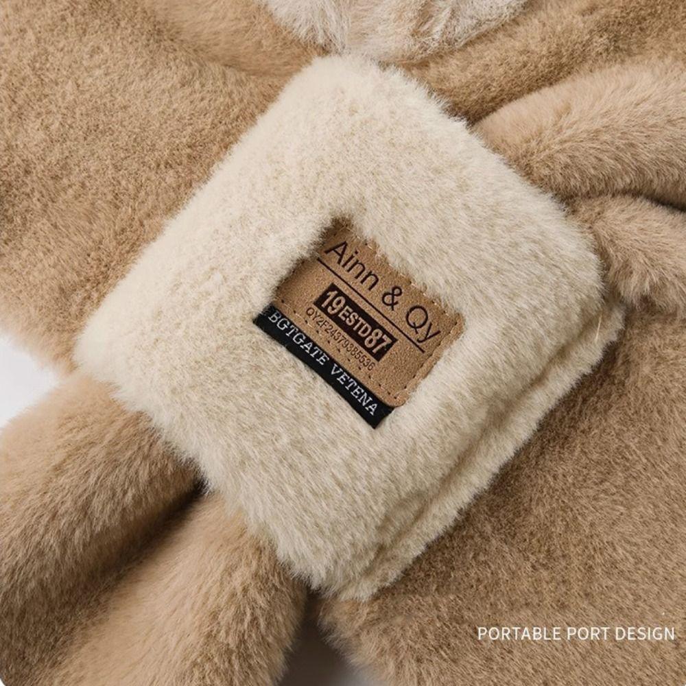 Cartoon Hat Ear Protection Hat Plush Hat Hooded Scarf Cute Winter Cap Female/Girls