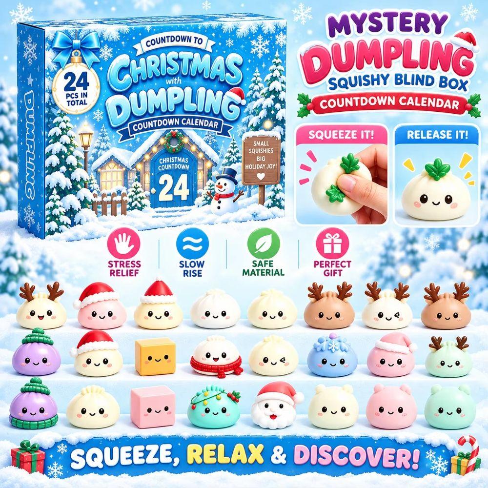 24Pcs Dumpling Squishy Pinch Toy Kit Countdown Calendar Slow Rising Squeeze Toy Kids