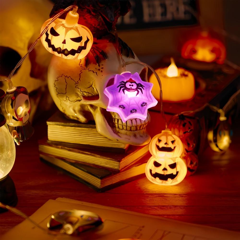 3M/1.5M Halloween Pumpkin Lantern String 20/10 LED Small Battery Box Colorful Lantern for Scene Decoration Ghost Festival Toys