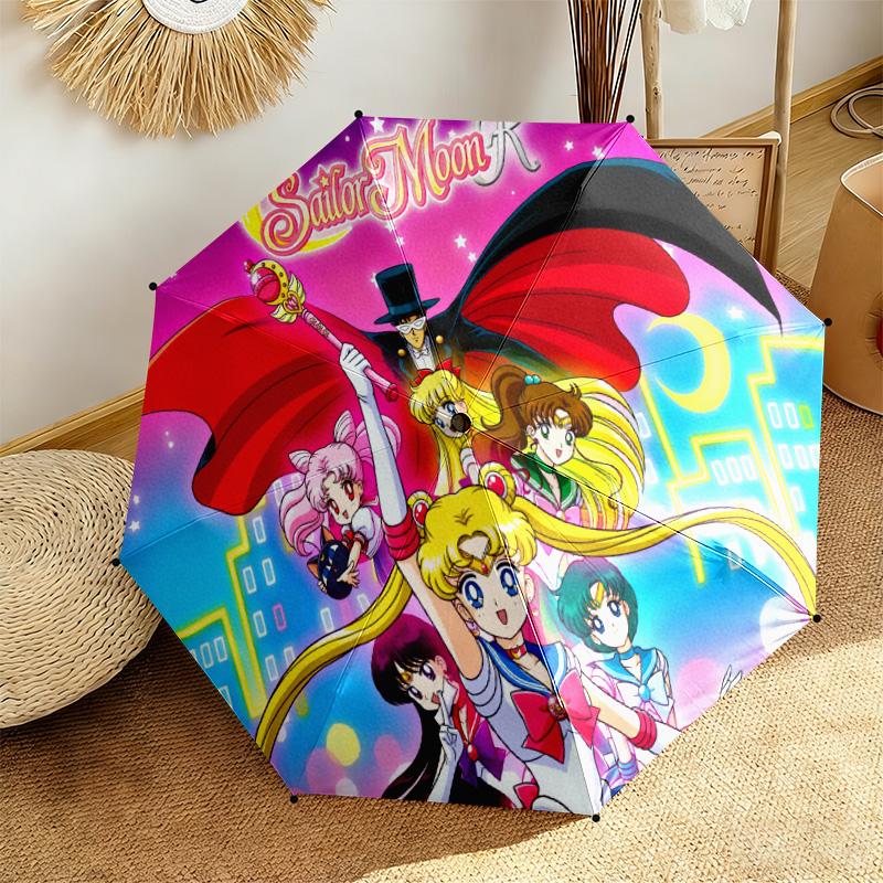 Japanese style Cute cartoon theme Sailor Moon Tsukino Usagi cartoon Umbrella Portable Home Essential Travel Outdoor Iron Multi functional Umbrella B1