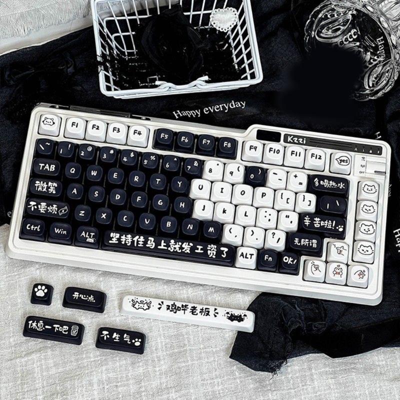 MOA Height Keycaps 135 шт. Термосублимация Стирающиеся цвета Тема «Коты» Набор кейкапов Индивидуальная настройка для механических клавиатур