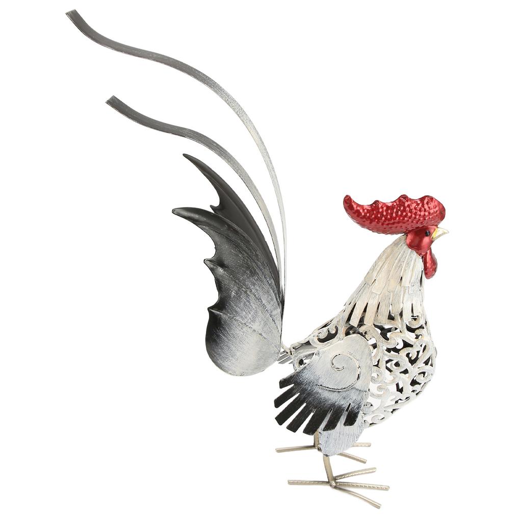 Rooster Sculpture Carved Decorative Rooster Statue Durable Iron Rooster Ornament for Birthday