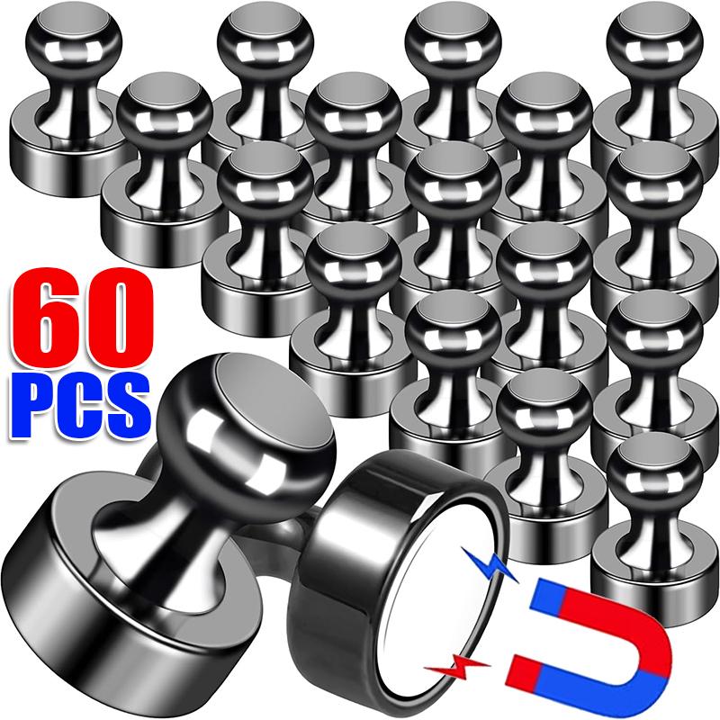 60-2 шт. Мини-крепкие неодимовые магнитные кнопки, крючки для хранения, домашняя кухня, холодильник, белая доска, присоска, металлическая кнопка, настенная вешалка