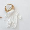 2024 Spring/Autumn Lace Collar Long-Sleeve Jumpsuit for Newborn Girls