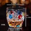 1pc 300ml Colorful Bubble Pattern Embossed Glass Cup Perfect for Whisky Water and Summer Winter Drinks Drinking Glasses Gift