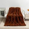 Tuscany Bubble Rabbit Fur Flannel Nap Blanket - Cozy Four-Season Coral Fleece Cover