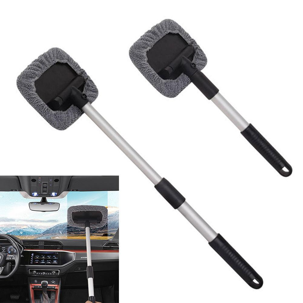 Car Windshield Cleaning Tool Set 2 Cleaning Towel Spray Bottle Telescopic Long Handle Defogging Brush Glass Clean Dust Remover