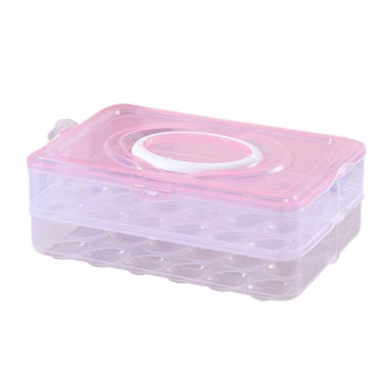 Ящик для хранения яиц, прозрачный, 24 сетки, большая вместимость, пылезащитный, с крышкой и ручкой, штабелируемый кухонный холодильник, лоток для яиц, контейнер для хранения яиц, держатель для яиц