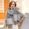 New Qianniao Grid Cashmere Like Scarf European And American Street Tassel Plaid Scarf WomenS Warm In Winter