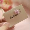 5Pcs Lovely Romantic 3D Pink Flower Decor Greeting Card Golden Letter Festive Universal Thank You Card Wedding Guest Invitation