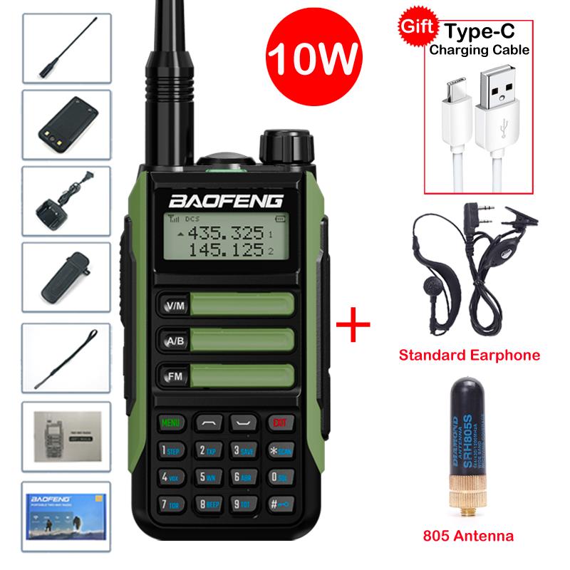 BaoFeng UV-16 Max 10W Type-C Walkie Talkie IP68 Two Way Radio UHF VHF Dual Band Radio Upgraded of UV16 UV17 Plus UV82 Pro