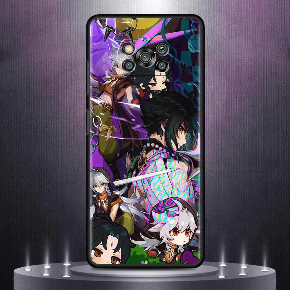 Phone Case For Xiaomi Mi Poco X3 NFC 10T Pro 11T 11 Lite Note 10 M3 9T F3 CC9 Black Soft Cover A2 F1 Shell Genshin Impact Fundas