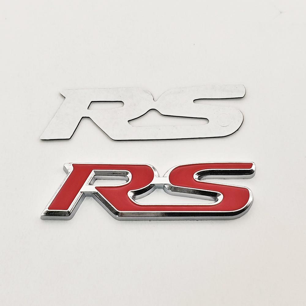 3D Metal Car Sticker RS Logo Badge Rear Trunk Fender Front Grill Emblem For Honda FIT Jazz Civic HRV Jade City CRV Acceessories