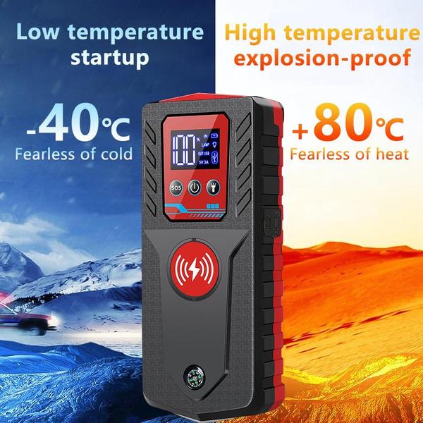 Стартер, пиковый ток 3000 А, 10 000 мАч, автомобильный аккумулятор, стартер до 6,0 л бензина, аккумуляторный блок стартера 12 В, портативный стартер со светодиодной подсветкой