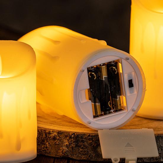 Водонепроницаемые беспламенные свечи на батарейках, светодиодные свечи с пультом дистанционного управления, мерцающие фальшивые столбовые свечи для свадьбы, Хэллоуина