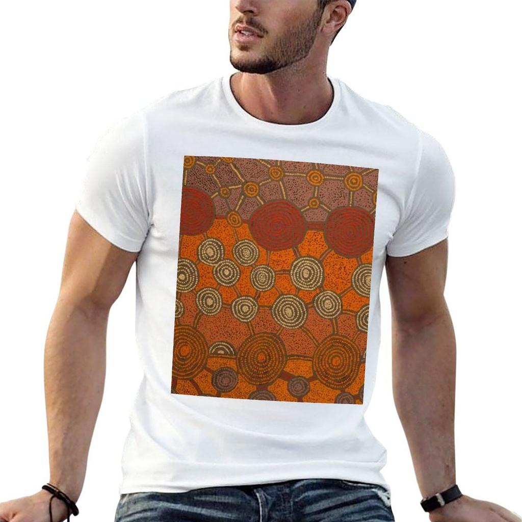 Australian aboriginal art TShirt Minimalist Plain Crew Neck TShirt