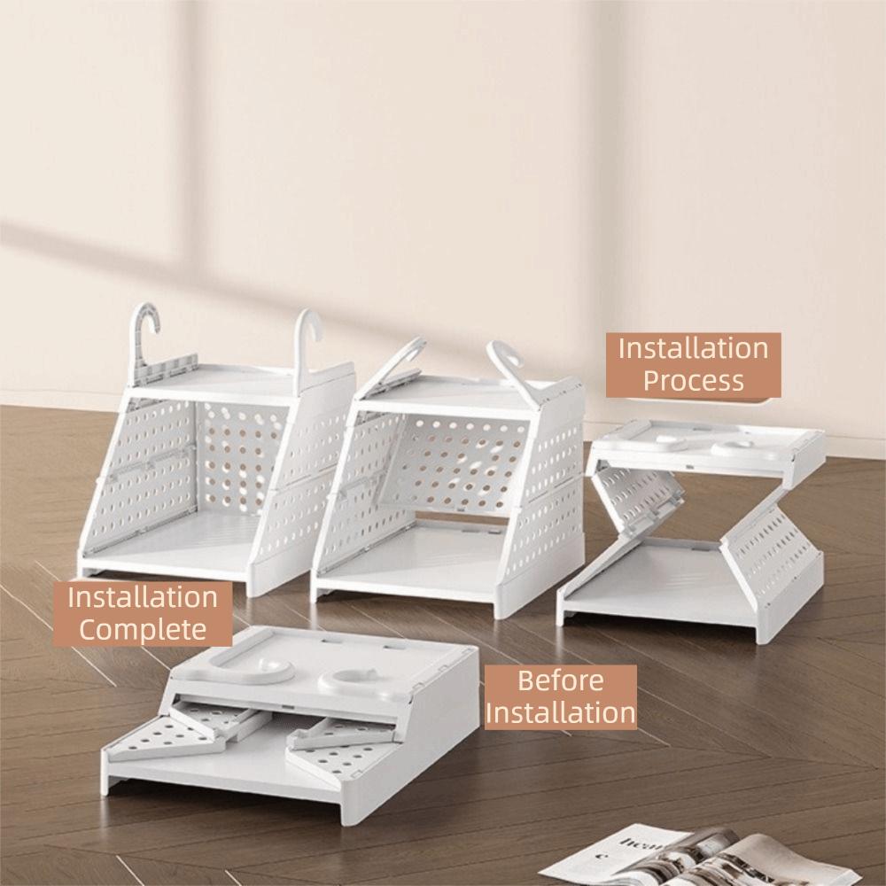 Пластиковый многослойный органайзер для одежды, большая вместимость, складной, с многослойными перегородками, органайзер для шкафа с крючками, экономия места