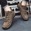 Мужские зимние ботинки среднего берца с флисовой подкладкой, новые высокие спортивные скальные ботинки в британском стиле, мужские рабочие ботинки