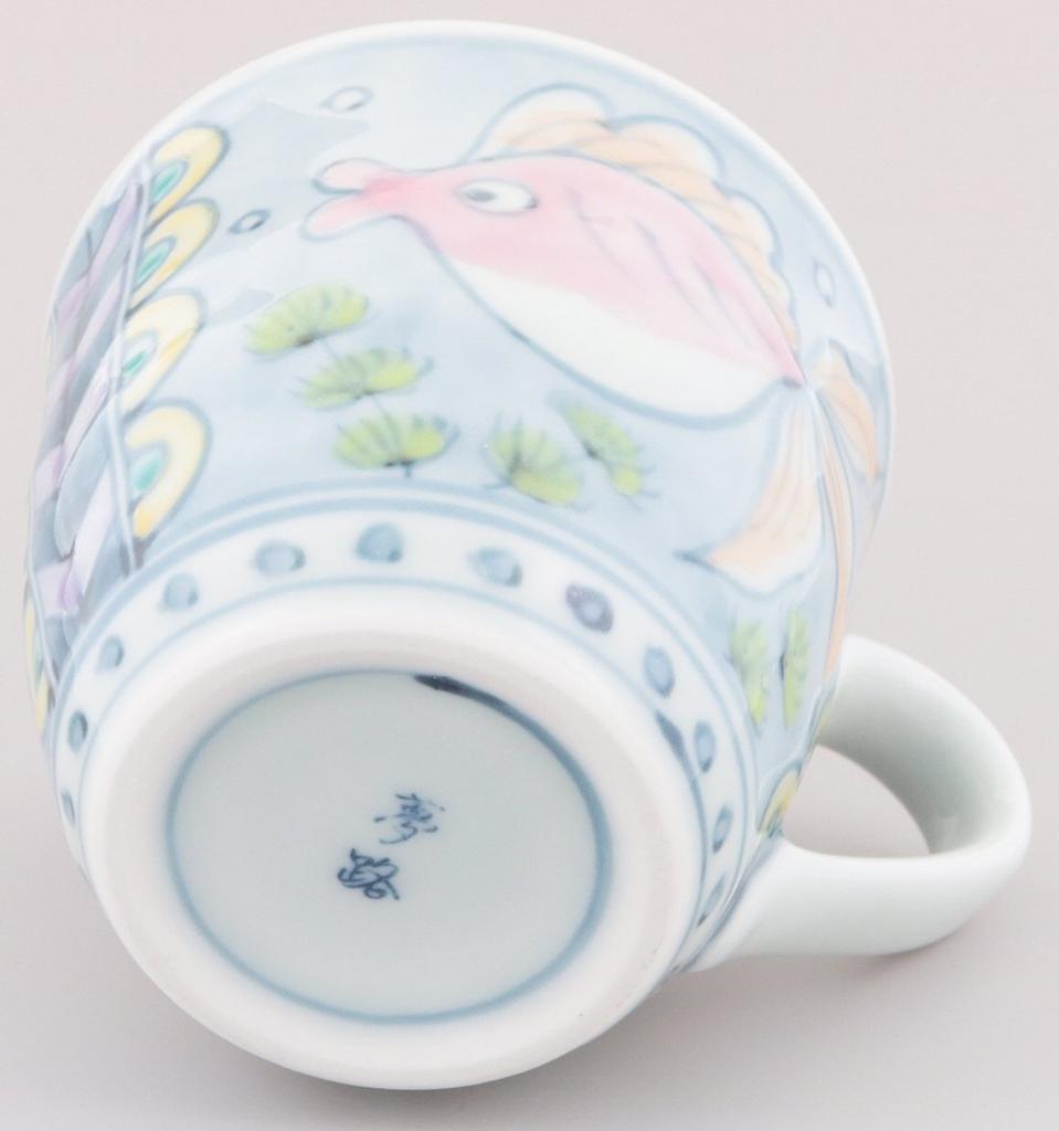 Hasami Ware Rinkurou Kiln Yumeji Кружка Золотая рыбка 009408C230