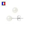 Compagnie Générale Des Perles - Genuine Cultured Pearl Earrings 6-7 Mm 18K White Gold Security System - Women's Jewelry