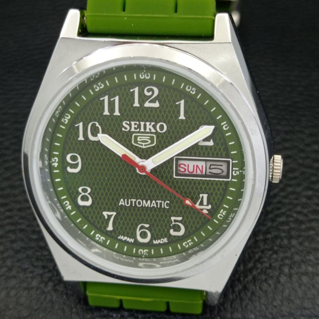 ВИНТАЖНЫЕ АВТОМАТИЧЕСКИЕ ЧАСЫ SEIKO 5, ЯПОНИЯ, МУЖСКИЕ, ЗЕЛЕНЫЙ ЦИФЕРБЛАТ, a435125-2