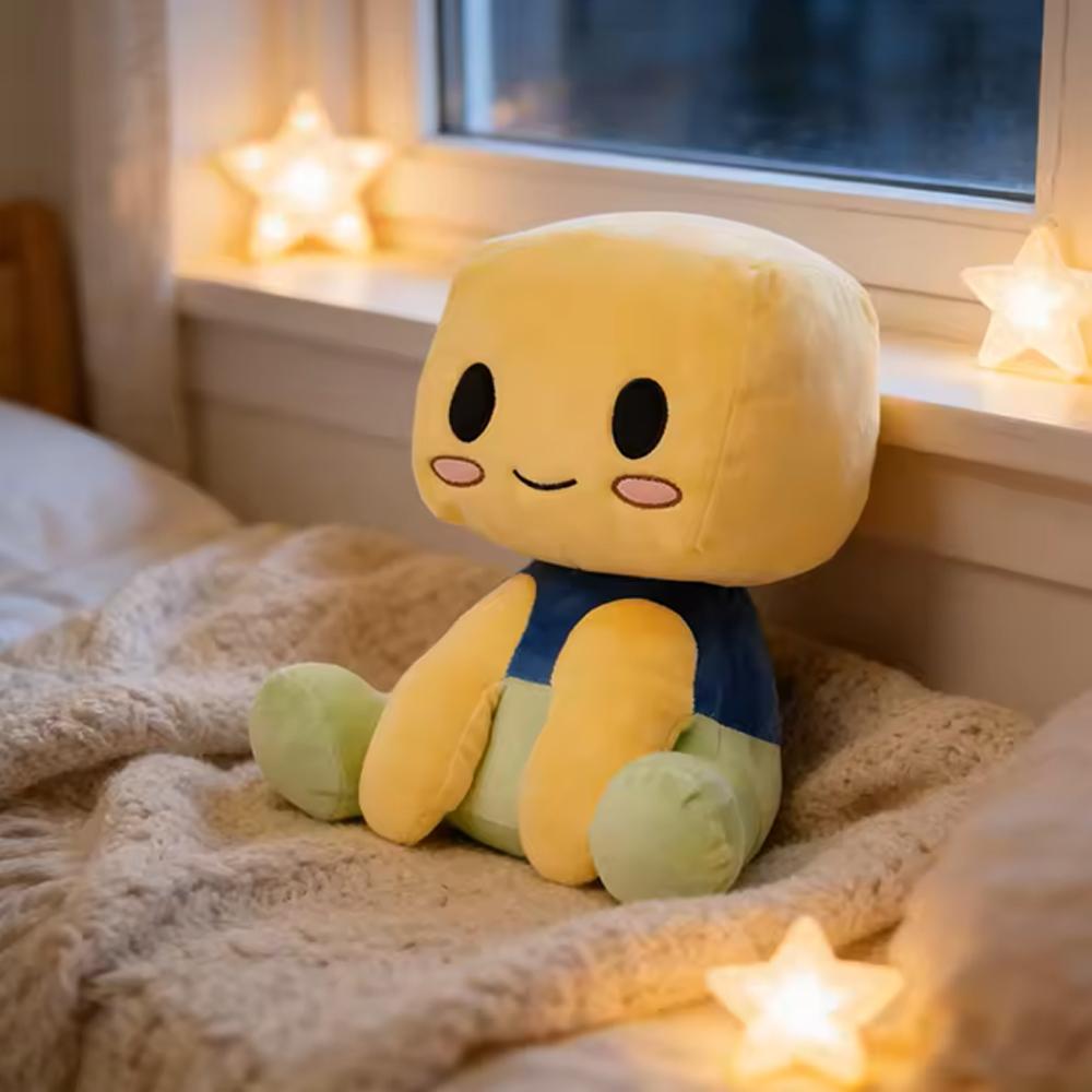 Cute Blox Buddies Plush Toys Bacon Girl Game Peripheral Doll Black with Hat Yellow Decorative Doll Home Room Gifts Birthday Gift