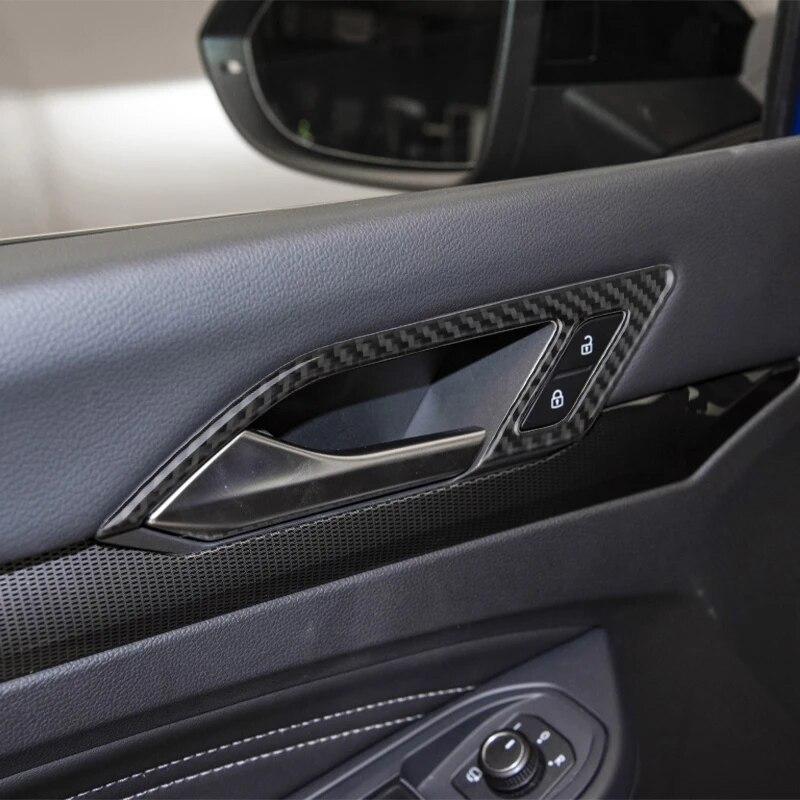 4 шт., углеродное волокно, автомобильная дверная ручка, накладка на чашу, наклейки для Volkswagen Vw Golf 8 Mk8, автоаксессуары для интерьера