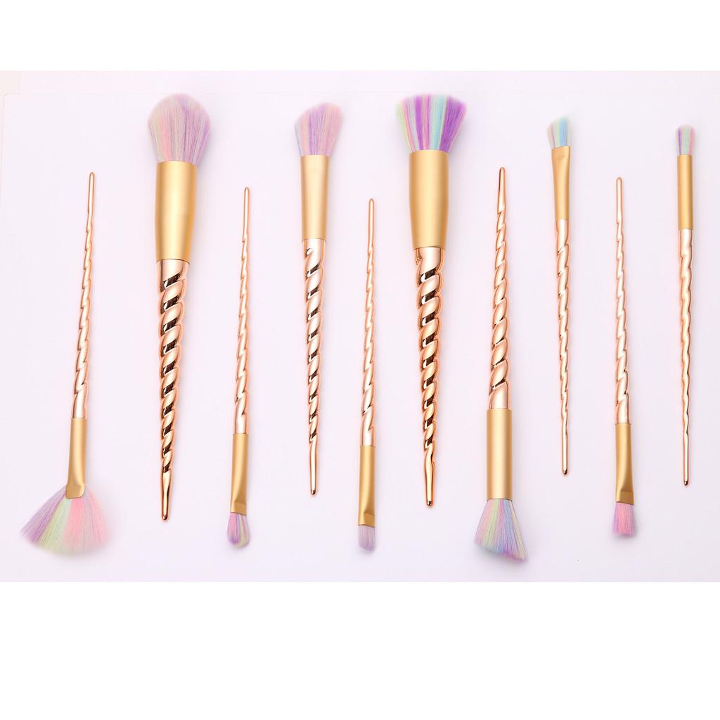 10pcs Female Unicorn Makeup Brushes Set Thread Contour Eyeshadow Powder Brush