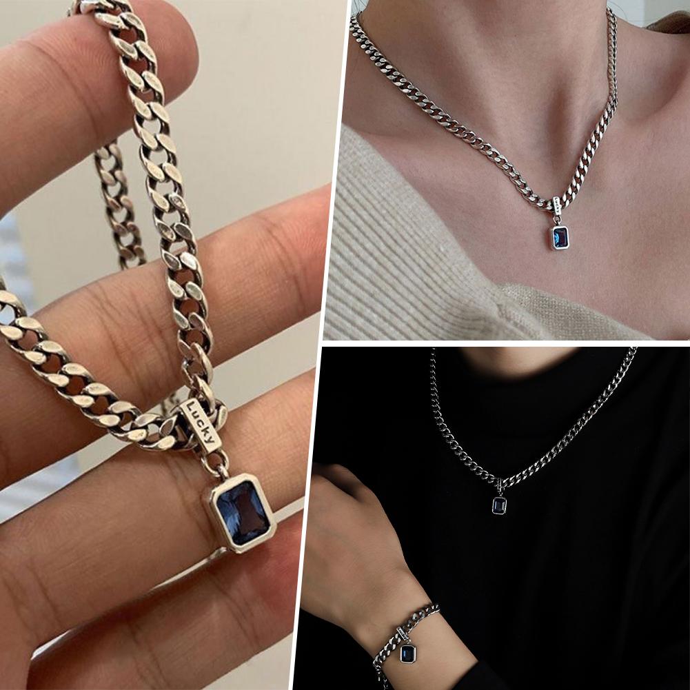 Ожерелье с подвеской «Удача» для мужчин и женщин, трендовый титановый свитер, стальная хип-хоп-цепочка Kpop J Y6W1