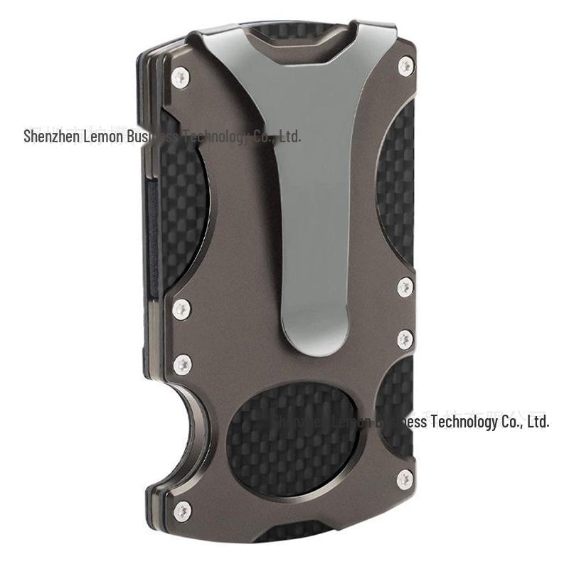 Тактический металлический кошелек с блокировкой RFID, держатель для карт из углеродного волокна